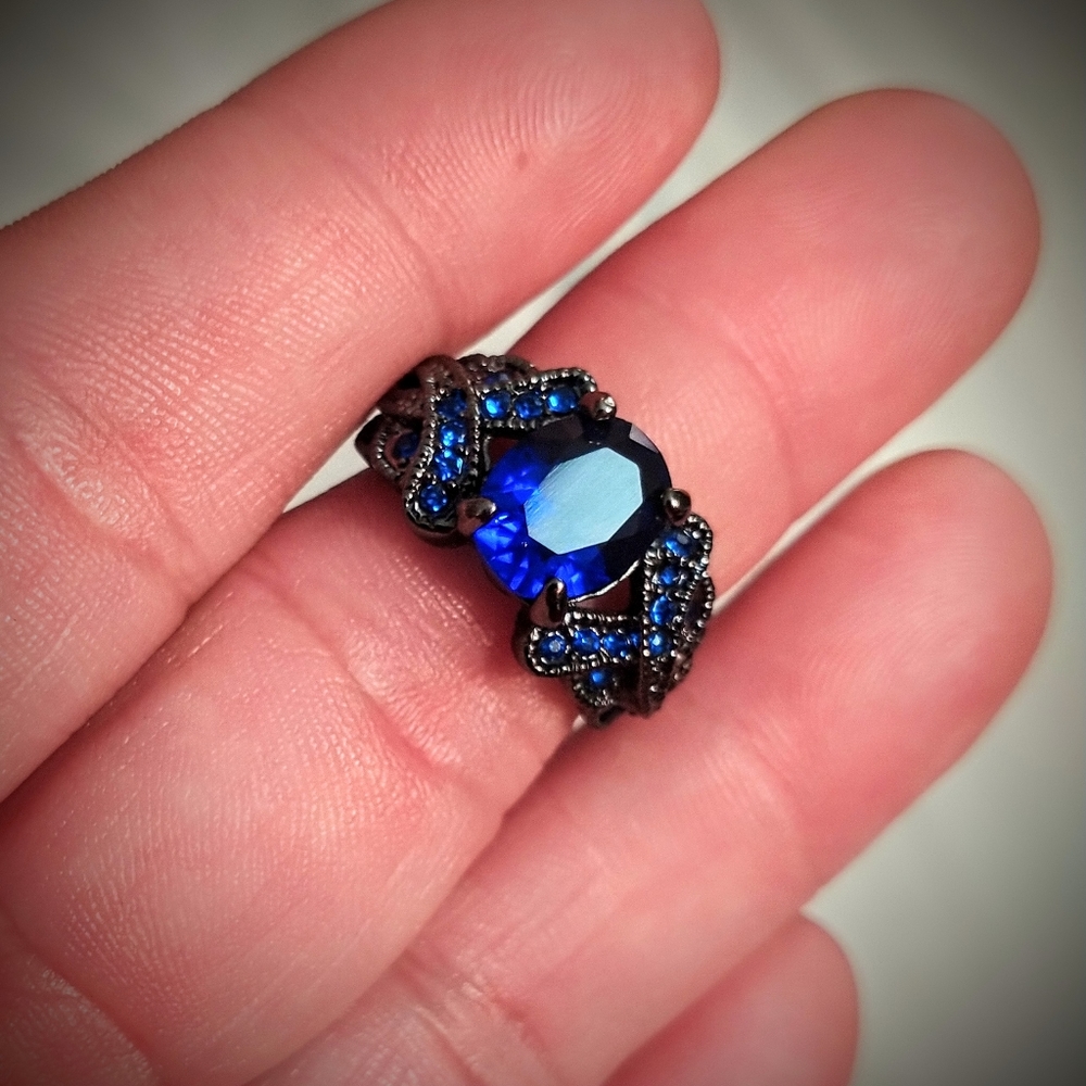 S6 BLK Titanium/Sapphire Ring